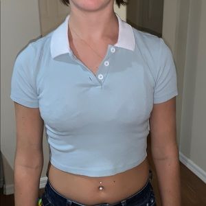 Crop polo shirt